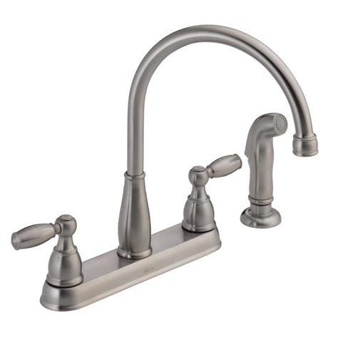 25 Standard Finishes 9659TL-AR-DST Compare Trinsic VoiceIQ Kitchen Faucet with Touch 2 O with Touchless Technology List Price 1,034. . Home depot delta faucet